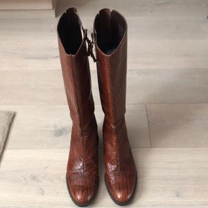 Franco Sarto crocodile embossed tall boots